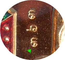 เหรียญหลวงปู่ฮก วัดราษฎร์เรืองสุข รุ่น ไตรมาส (สำเภามังกรทอง)  ปี๕๕ # ๓๖๓ ทองชมพูลงยาสามสี    