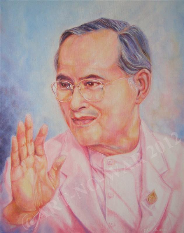 LONG LIVE THE KING งานเพ้นท์สีน้ำมันบนผ้าใบ Oil on canvas ขนาด 40x50 cm. - 1