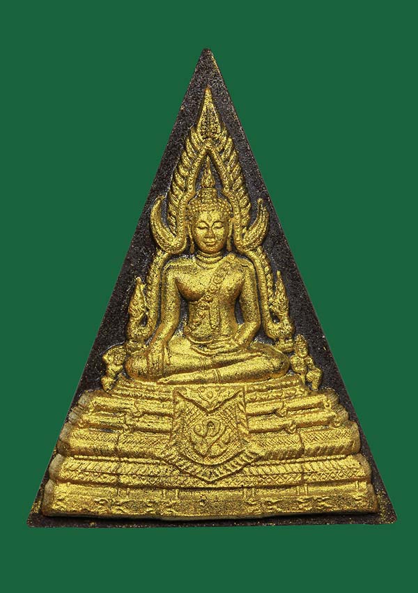 พระพุทธชินราช เนื้อผง หลังภปร.เงิน โค๊ต ๗๘๖๖ ผสมผงจิตรลดาและเส้นพระเจ้าในหลวง - 1