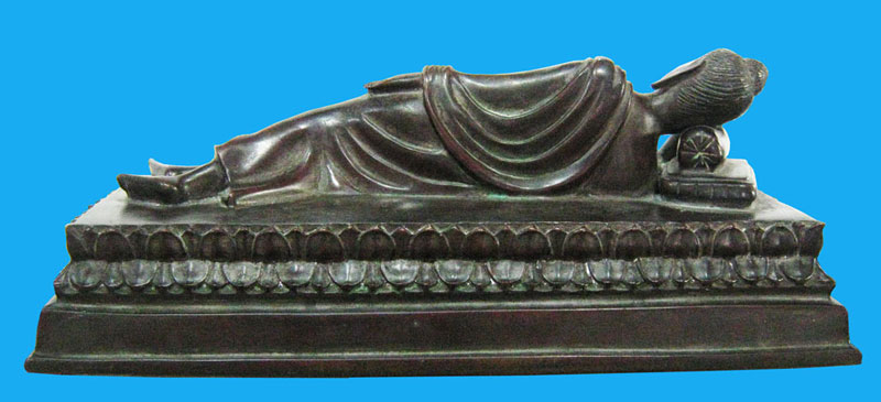 พระบูชา พระนอน(ไสยยาสน์)ยุครัชกาลเนื้อแดงหล่อหนา ดินไทยครบสูตรศิลป์งดงาม ปางทรงพระสุบิน หายากครับปม - 2