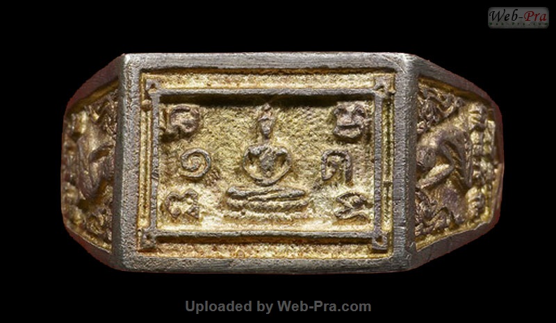 ปี 2532 แหวนพระพุทธสี่เหลี่ยม หลวงพ่อเกษม เขมโก (1.เนื้อเงิน)