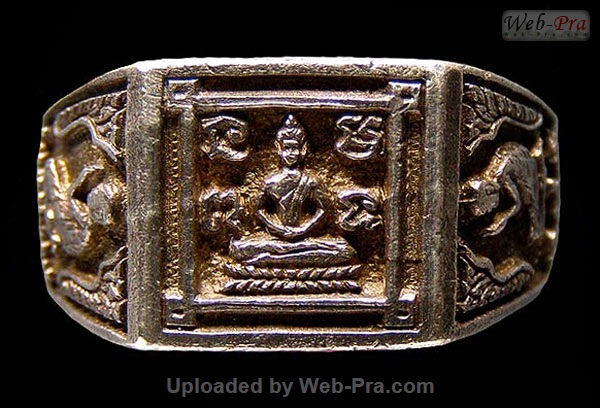ปี 2527 แหวนพระพุทธสี่เหลี่ยม หลวงปู่ดู่ พรหมปัญโญ (3.เนื้อเงิน)