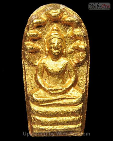 ปี 2513 พระนาคปรกใบมะขาม หลังเรียบ ท่านเจ้าคุณนรฯ (1.เนื้อทองคำ)