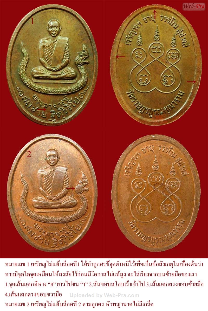 พระไม่แท้ เหรียญปั๊มรุุ่นแรก มีการสร้างเสริมและพระเก๊อีกสำนักอื่นๆ (ไม่ตอกโค๊ด)