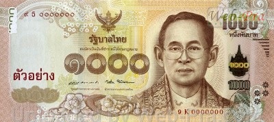 (ธนบัตรที่ระลึก) ธนบัตร 1000 บาท (พระบาทสมเด็จพระปรมินทรมหาภูมิพลอดุลยเดช) (-)