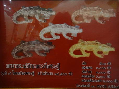 พญาจระเข้ จักรพรรดิ์เศรษฐี รุ่นที่ 9 โภคทรัพย์เศรษฐี คาบเงินคาบทอง วัดเขากะโหลก อ.ปราณบุรี จ.ประจวบฯ