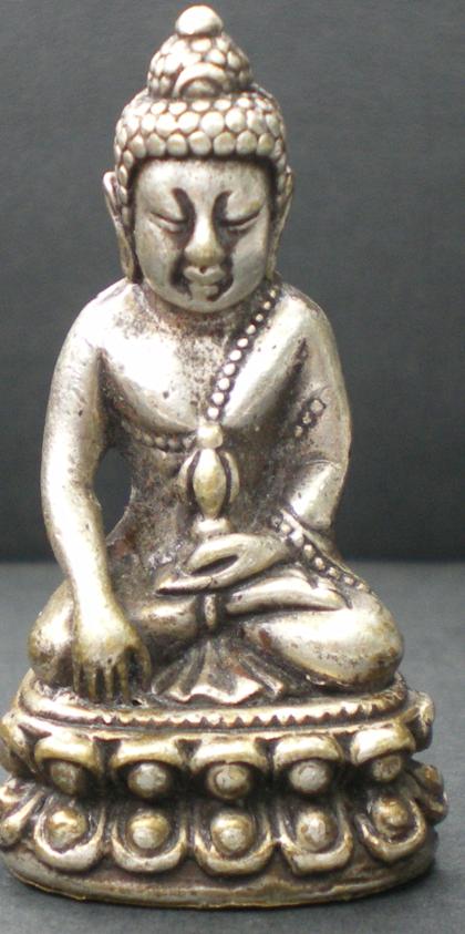 พระกริ่งใหญ่สูง 3 cm เนื้อเงิน นะ โภคทรัพย์ ปี44 วัดสุทัศโค้ตดอกบัวพร้อมกล่อง