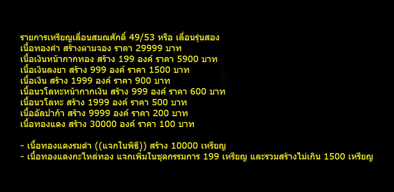 หลวงปู่ทวด เลื่อนสมณศักดิ์ 49/53 โค๊ด ท.