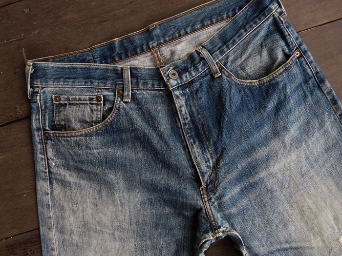 **** เคาะเดียว **** Levis Lot 503 ผ้าด้านขึ้นลายจากการใช้งาน สภาพเซอร์ เอวจริง 37 นิ้ว