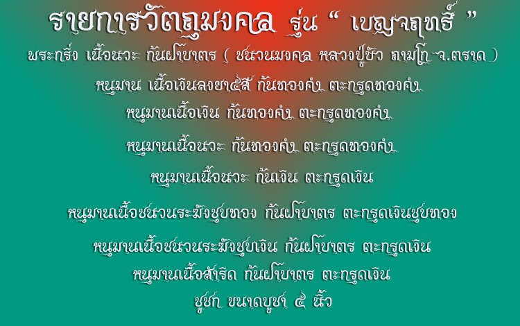 หนุมานเบญจฤทธิ์ หลวงพ่อฟู วัดบางสมัคร จ.ฉะเชิงเทรา เนื้อชนวนระฆังชุบเงิน ตะกรุดเงิน