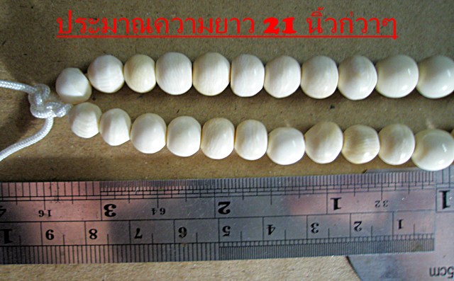 สร้อยประคำงาช้างแท้100% ประมาณความยาว 21นิ้ว