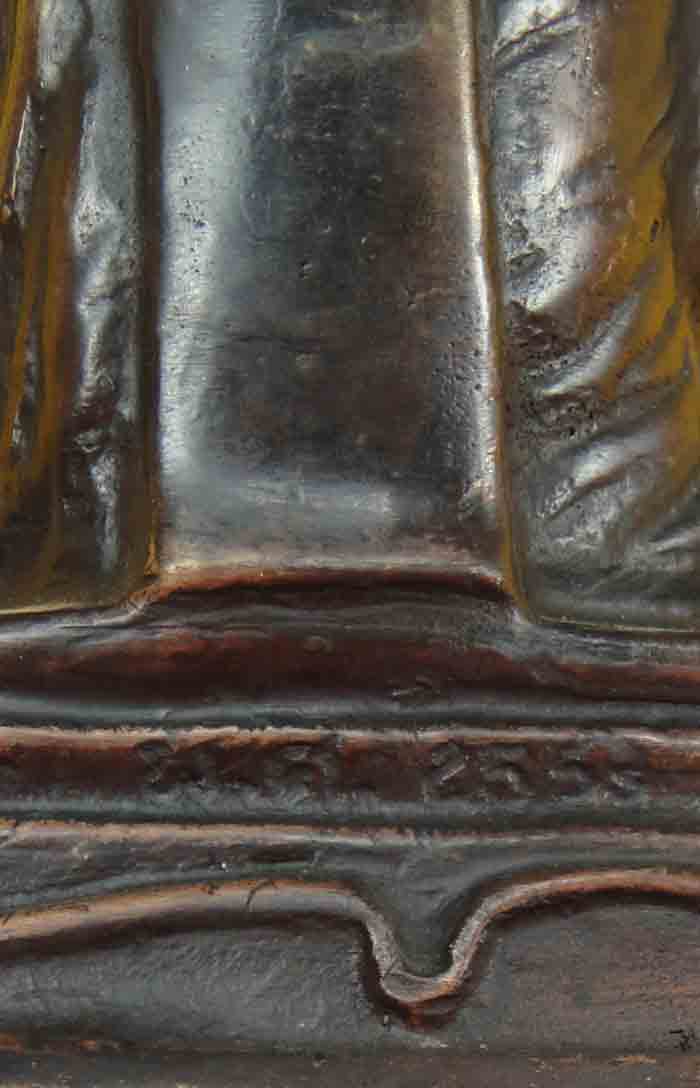 (((วัดใจเคาะเดียวแดง)))หลวงพ่อพรหม ถาวโร วัดช่องแค พระบูชา ขนาดหน้าตัก 5 นิ้ว ฐานสี่เหลี่ยม เนื้อทอง