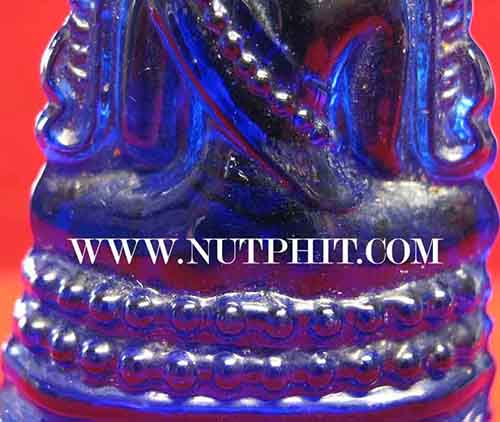 พระพุทธชินราช เนื้อแก้วสีน้ำเงิน หลวงพรหมโยธี ปี ๒๔๙๓+บัตรรับรองพระแท้*16