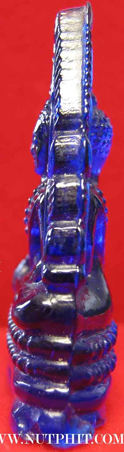 พระพุทธชินราช เนื้อแก้วสีน้ำเงิน หลวงพรหมโยธี ปี ๒๔๙๓+บัตรรับรองพระแท้*16