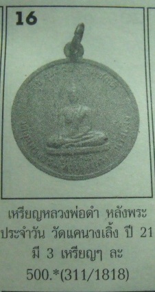 **วัดใจ**เหรียญหลวงพ่อคำพระประธานวัดแคนางเลิ้งหลังพระประจำวัน ปี 2526 หลวงปู่ธูปสร้าง**