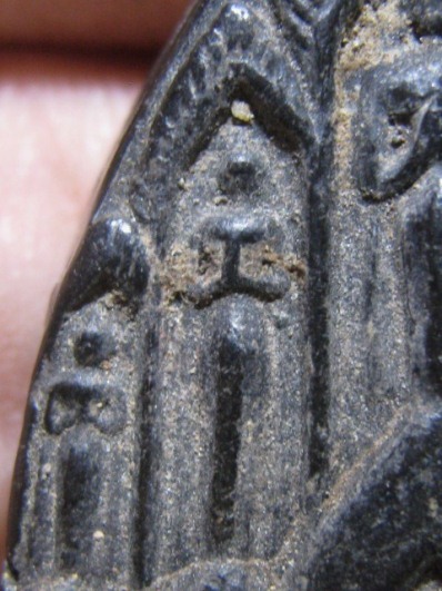 พระผงใบลานพิมพ์สิบทัศน์สองหน้า เนื้อผงใบลาน หลวงพ่อเงิน วัดด อนยายหอม จ.นครปฐม พอสวย