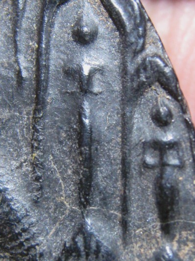 พระผงใบลานพิมพ์สิบทัศน์สองหน้า เนื้อผงใบลาน หลวงพ่อเงิน วัดด อนยายหอม จ.นครปฐม พอสวย