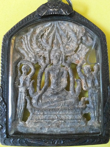 พระปรุหนัง พิมพ์บัวเบ็ด เนื้อชินเงิน  กรุวัดราชบูรณะ จ.พระนครศรีอยุธยา