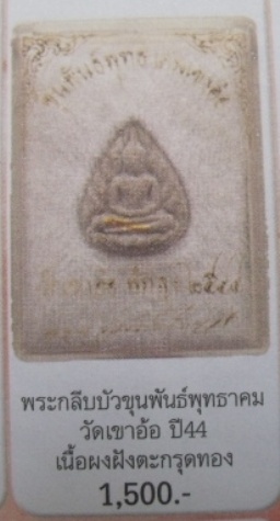 **พระกลีบบัวมหาว่าน ตะกรุดทองคำ วัดเขาอ้อ จ.พัทลุง รุ่นขุนพันธ์พุทธาคมเขาอ้อ ปี 2544**สวยๆ