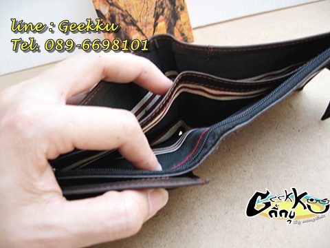 กระเป๋าตังค์ Tough (T03) หนังแท้สีน้ำตาล 