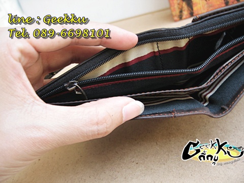 กระเป๋าตังค์ Tough (T03) หนังแท้สีน้ำตาล 