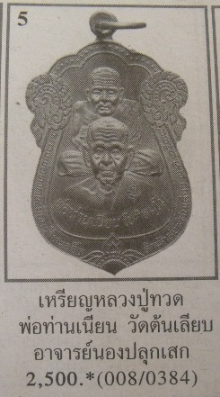 **วัดใจ**เหรียญเสมาพุทธซ้อนรุ่นแรก หลวงปู่ทวด - หลวงพ่อจำเนียน สำนักสงฆ์ต้นเลียบ ปี ๒๕๓๙**กล่องเดิม