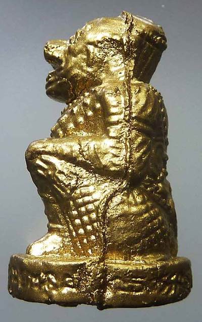  หนุมานทาทอง  เนื่อผงชมภูนุช ปี 43 ออกวัดซับลำไย หลวงปู่หมุนปลุกเสก  พร้อมบัตรรับรองพระแท้