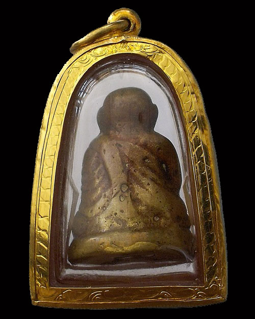 หลวงพ่อเงิน ปี 2456 พิมพ์ใหญ่ แขนบั้ง วัดห้วยเขน จ.พิจิตร เลี่ยมทอง