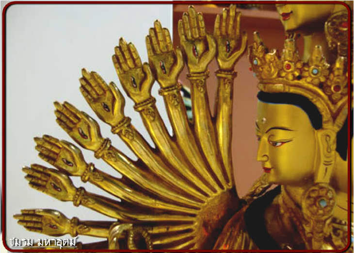 จึ้ทองคำล้อมเพชร พระโพธิสัตว์ เจ้าแม่กวนอิม ปางพันมือ ทองคำ22กรัม เพชร0.96กะรัต (ปิดถูกกว่าในห้าง)