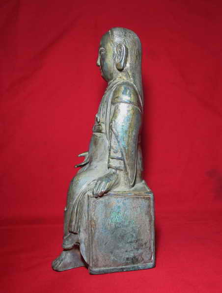  งานเก่า ศิลป์โบราณ เจ้าพ่อเสือ ( ตั่วเล่าเอี้ย ) หล่อด้วยโล หะ ขนาดฐานก ว้าง 5 นิ้ว สูง 9.5 นิ้ว 