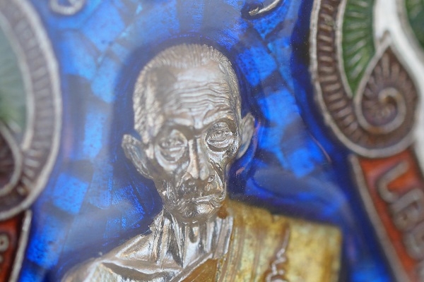 เหรียญหลวงพ่อรวย รุ่น รวย รวย รวย เนื้อเงินลงยา มา 3 องค์