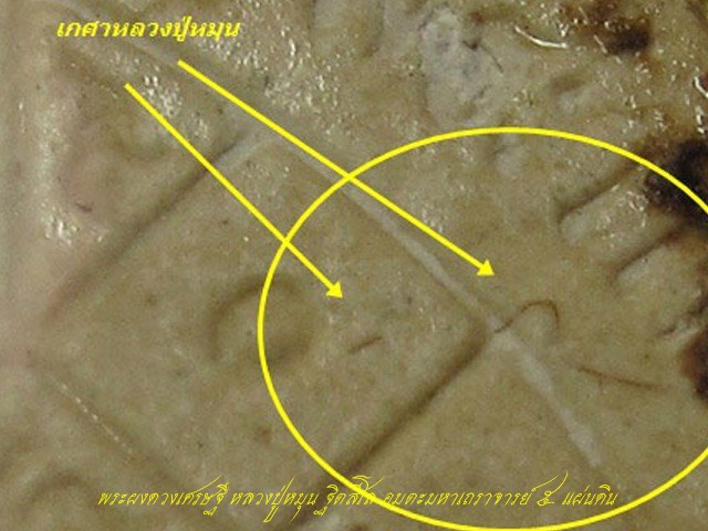 หลวงปู่หมุน ฐิตสีโล รุ่นเสาร์ ๕ มหาเศรษฐี พระผงดวงเศรษฐี " ม ีเกศา หลวงปู่หมุน " เลี่ยมทอง