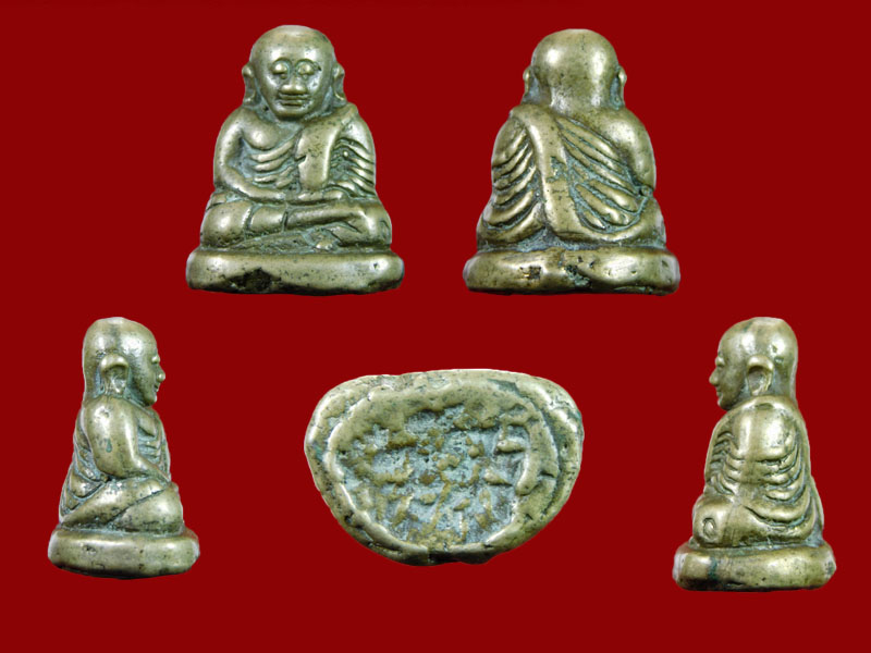 รูปหล่อหลวงพ่อเงินพิมพ์ขี้ตา 4 ชาย !! วัดทุ่งน้อยเนื้อออกสัม ฤทธิ์เงินยุคแรก