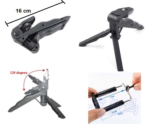 ขาตั้งกล้อง 3 ขาแบบพกพา พร้อมตัวต่อสำหรับใช้กับมือถือและกล้องถ่ายภาพ +แผ่นใส่อะคริลิควางถ่ายภาพ