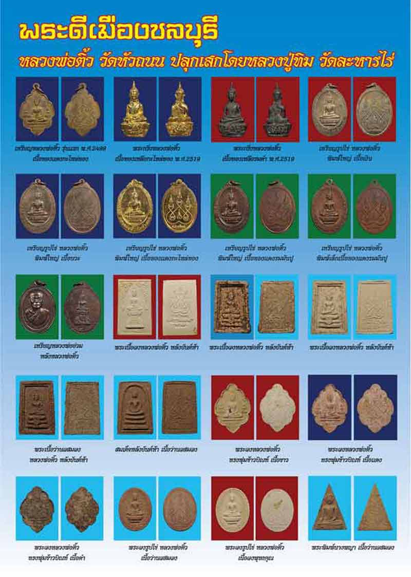 หลวงพ่อพระติ้ว หลังยันต์ห้า (หลวงปู่ทิม ปลุกเสก)วัดหัวถนน จ.ชลบุรี สวยๆ พร้อมบัตร+กล่องเดิมเคาะเดียว