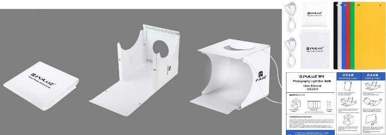 Puluz photo Light Box กล่องถ่ายภาพ พระเครื่อง และสินค้าอื่นๆ สตูดิโอขนาด พับเก็บได้ ขนาด 22 cm