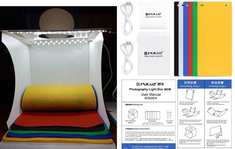Puluz photo Light Box กล่องถ่ายภาพ พระเครื่อง และสินค้าอื่นๆ สตูดิโอขนาด พับเก็บได้