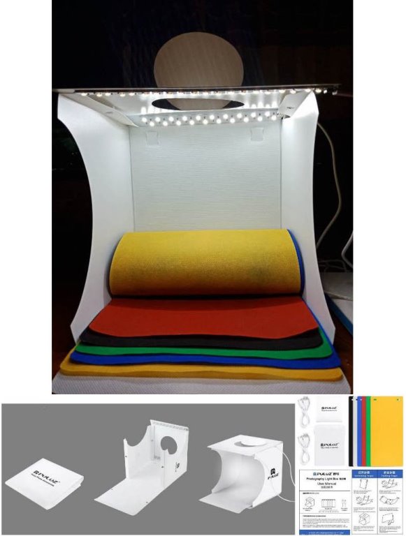  Puluz  photo Light Box กล่องถ่ายภาพ พระเครื่อง และสินค้าอื่นๆ สตูดิโอขนาด พับเก็บได้ ขนาด 22 cm พร้