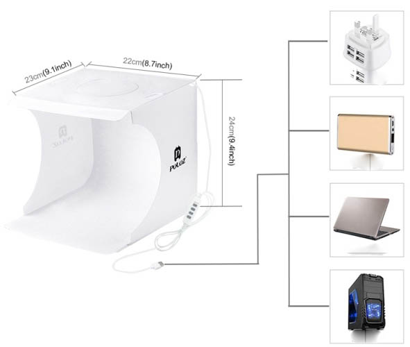 photo Light Box กล่องถ่ายภาพ พระเครื่อง และสินค้าอื่นๆ แผงไฟ LED แบบวงกลม 72 ดวงปรับแสงได้ (เคาะเดี