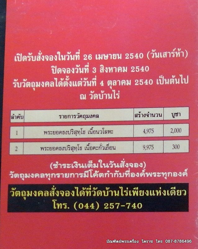 	ยอดธงรุ่น ๕ ท้ายิง หลวงพ่อคูณ เนื้อนวะ ครบรอบ ๗๕ ปี วัดบ้านไร่ พรดีมีประสบการครับ