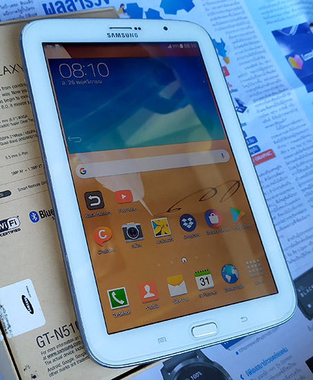 Samsung Galaxy NOTE 8.0 สีขาว ของแท้ 16GB ใช้ดี จอสีสวย WIFI อย่างเดียว พร้อมกล่อง,คู่มือ,สายชาร์จ