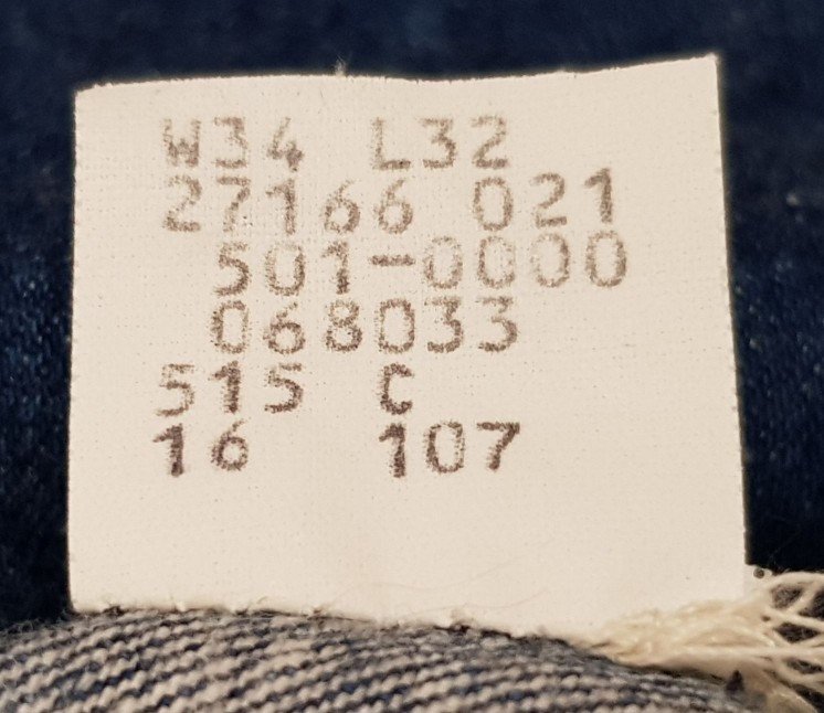 Levi's 501vintage ก้านดำ  ป้ายเคลือบ made in USA. ปี 1987  