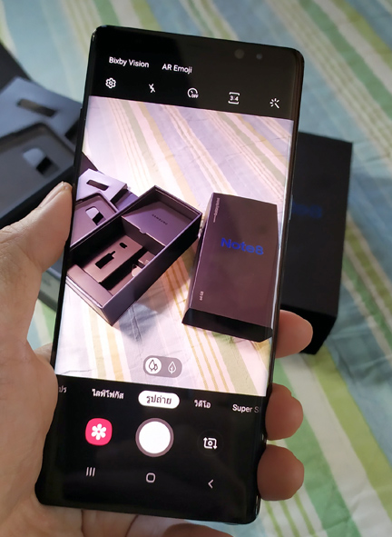 Samsung NOTE8 สีดำ สวยมาก มือเดียว พร้อมกล่องเดิม + แถมเคสและฟิลม์ focus