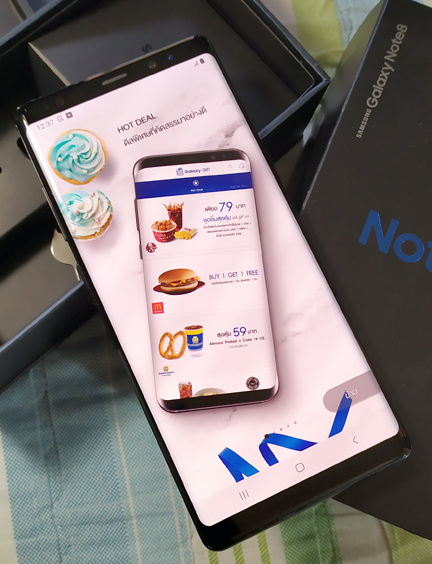 Samsung NOTE8 สีดำ สวยมาก มือเดียว พร้อมกล่องเดิม + แถมเคสและฟิลม์ focus