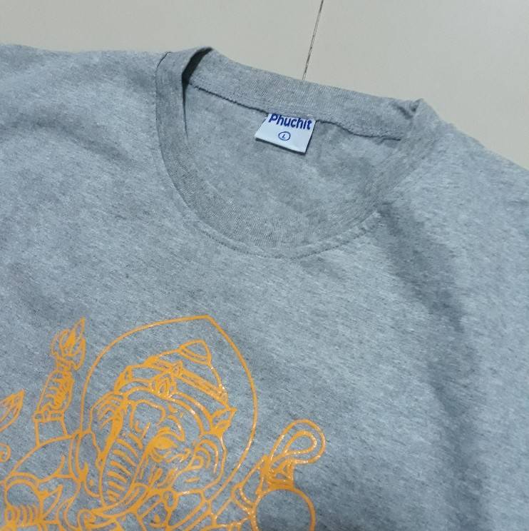 เสื้อยืดพิฆเนศ หลังหนุมานขี่สิงห์ "หลวงปู่แล" วัดพระทรง เพชรบุรี