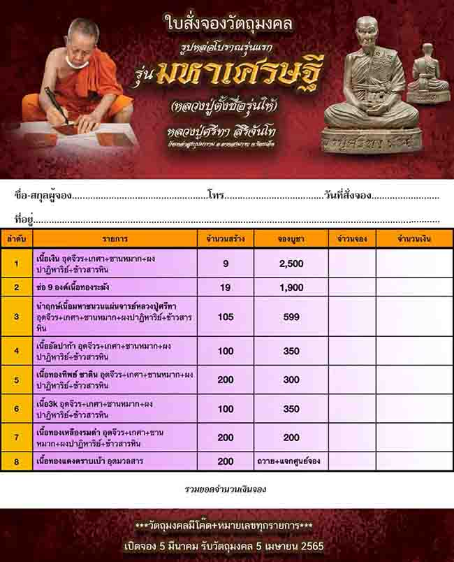 ยกชุด 4 องค์ 4 เนื้อ รูปหล่อรุ่นแรก หลวงปู่ศรีทา วัดเหล่าบุปผาราม ร้อยเอ็ด