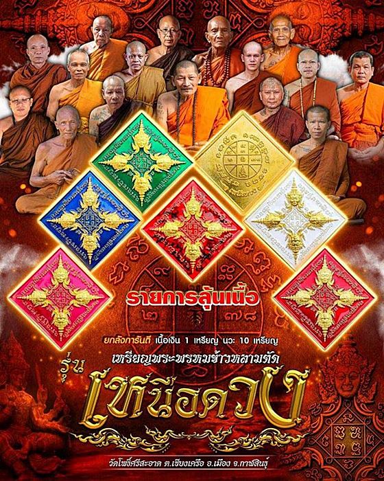 เหรียญพระพรหม เหนือดวง หลวงปู่มหาศิลา สิริจันโท เนื้อชนวนลงยานำเงิน สวยๆกล่องเดิม