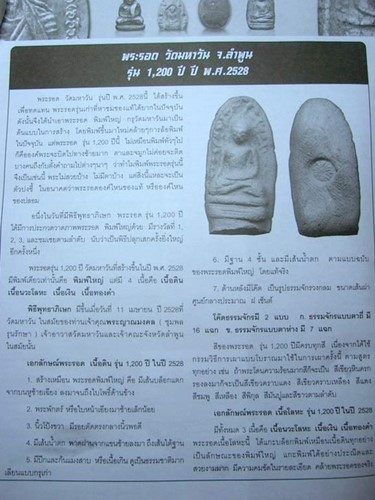 วัดมหาวัน จ.ลำพูน พระรอดมหาวัน หลังดอกจันทร์  พิธีใหญ่ รุ่น 1200 ปี สร้างในปี 2528