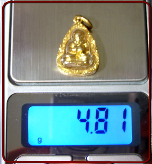 พระสังกัจจายน์ กรอบทองคำ น้ำหนักรวม 4.81กรัม ไม่ทราบวัด ไม่ทราบปี