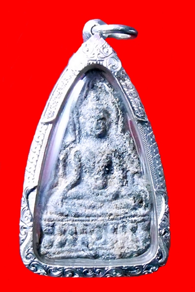 พระกรุชินราชเนื้อชินเงินซุ้มเส้นคู่กรุเก่าโรงทอ